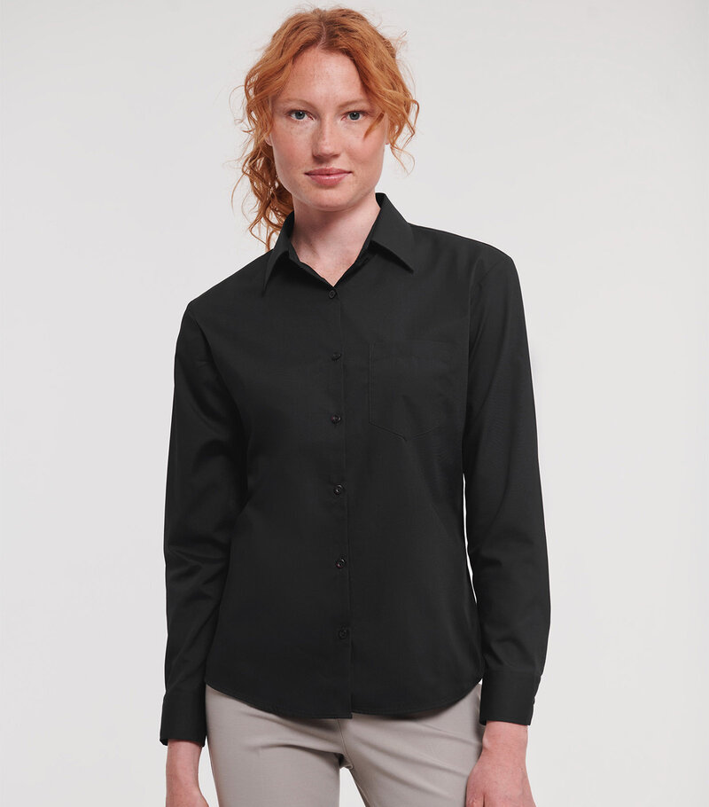 Russell_Ladies-Long-Sleeve-Polycotton-Easy-Care-Poplin-Shirt_934F_0R934F036_Model_front