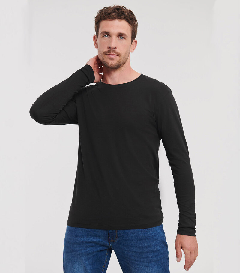 Russell_Mens-Pure-Organic-LS-Tee_100M_0R100M036_Model_front