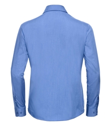 Russell-Ladies-Long-Sleeve-Classic-Polycotton-Poplin-Shirt-934F-Corporate-blue-back