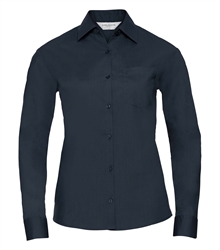 Russell-Ladies-Long-Sleeve-Classic-Polycotton-Poplin-Shirt-934F-French-navy-front