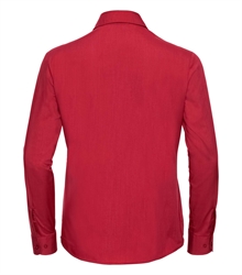 Russell-Ladies-Long-Sleeve-Classic-Polycotton-Poplin-Shirt-934F-classic-red-back