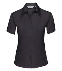 Russell-Ladies-Short-Sleeve-Tailored-Ultimate-Non-Iron-Shirt-957F-black-front