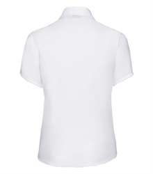 Russell-Ladies-Short-Sleeve-Tailored-Ultimate-Non-Iron-Shirt-957F-white-back