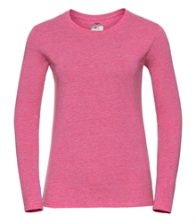 Russell-Ladies-long-sleeve-HD-T-167F-pink-marl-front