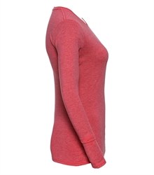 Russell-Ladies-long-sleeve-HD-T-167F-red-marl-side