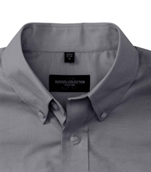 Russell-Mens-Oxford-Short-Sleeve-Classic-Oxford-Shirt-933M-silver-bueste-detail