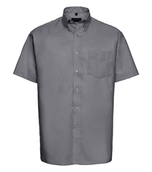 Russell-Mens-Oxford-Short-Sleeve-Classic-Oxford-Shirt-933M-silver-bueste-front