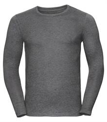 Russell-Mens-long-sleeve-HD-T-167M-grey-marl-front