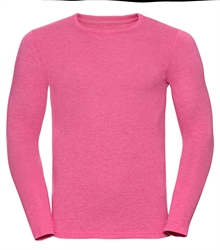 Russell-Mens-long-sleeve-HD-T-167M-pink-marl-front