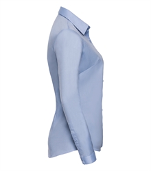 Russell-ladies-long-sleeve-tailored-herringbone-shirt-962F-light-blue-side