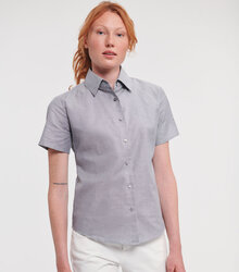 Russell_Ladies-Short-Sleeve-Easy-Care-Oxford-Shirt_933F_0R933F0SI_Model_front