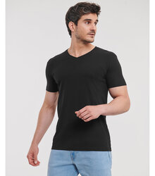 Russell_Mens-Pure-Organic-V-Neck-Tee_103M_0R103M036_Model_front